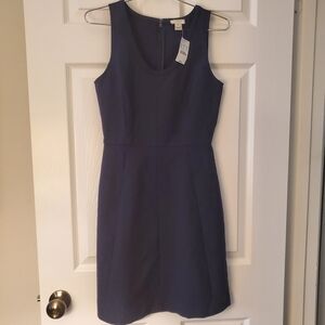 NWT J Crew Dress Size 00 Navy Blue Sleeveless Fit Flare